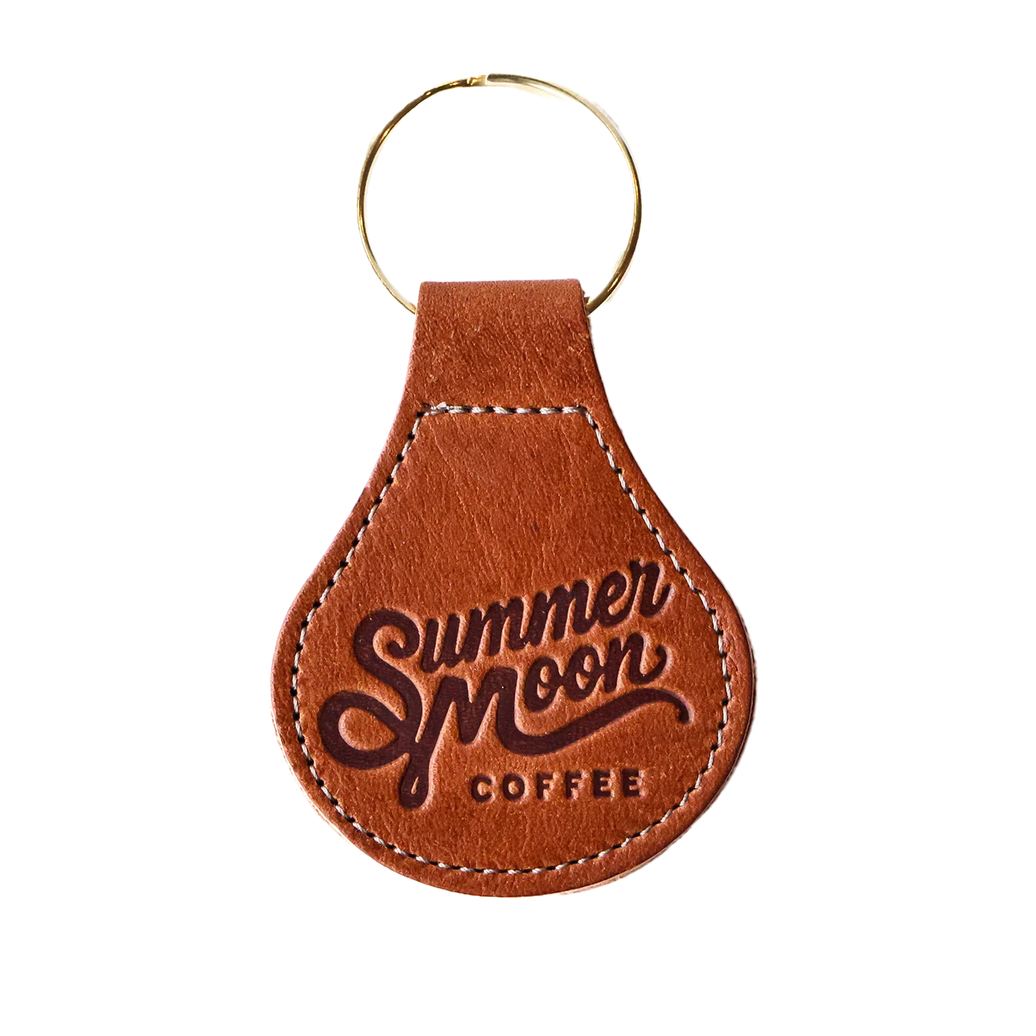 Summer Moon Leather Keychain